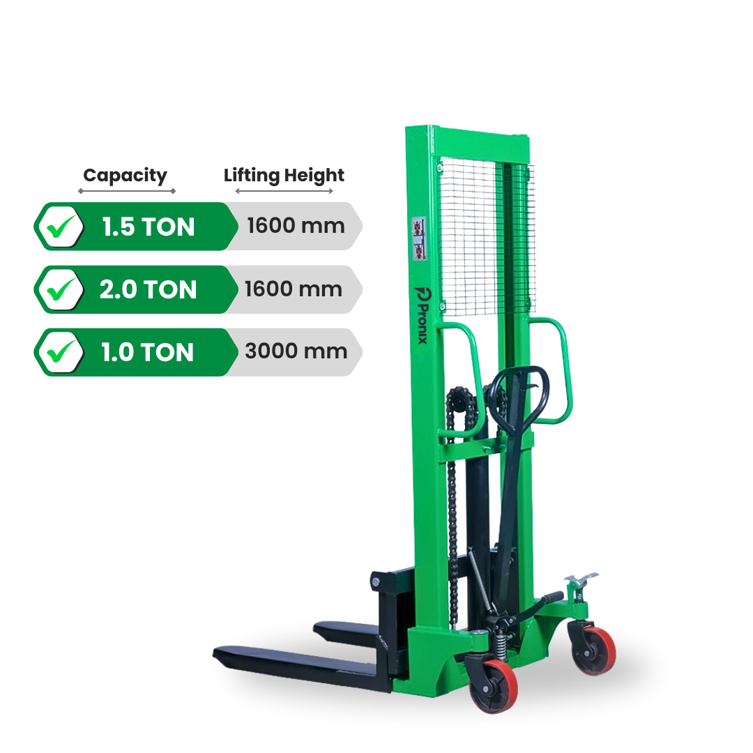 Pronix Manual Stacker 1.5 Ton With 1.6m Lift Height PNXMS-1516
