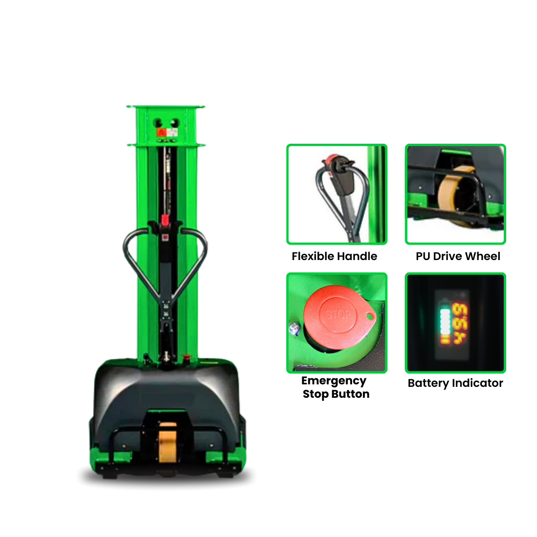 Self Loading All-in-One Stacker Fully Electric Lifting Capacity 500Kg, 1.6m Lifting Height PNXFESLS-0516 - Pronix