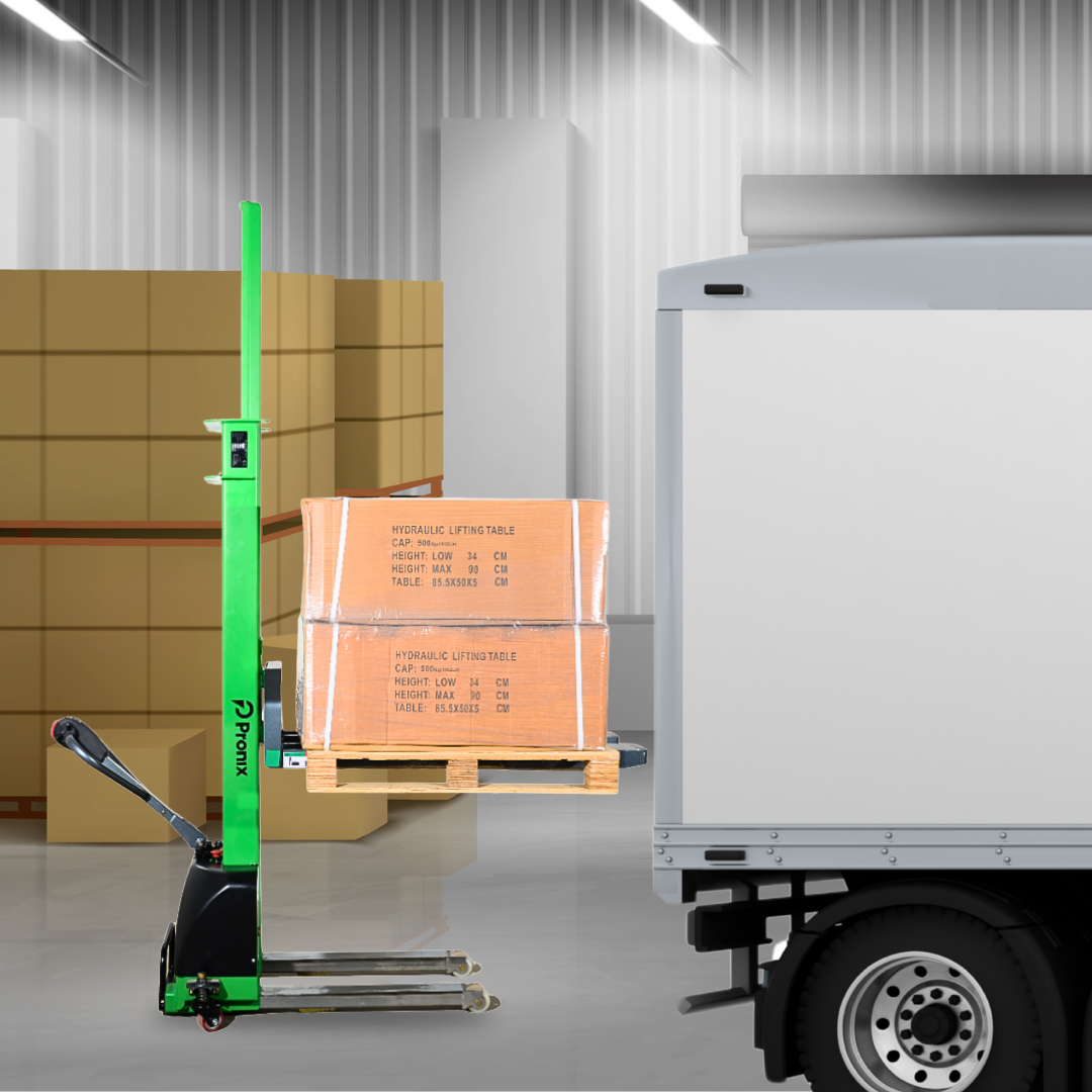 Self Loading All-in-One Stacker Fully Electric Lifting Capacity 500Kg, 1.6m Lifting Height PNXFESLS-0516 - Pronix