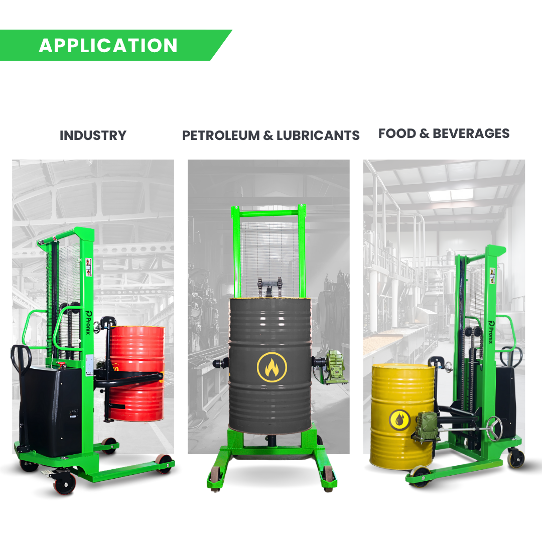 Pronix Semi-Electric Drum Stacker 350Kg with 1.6m Lifting Height PNXSEDS-35016