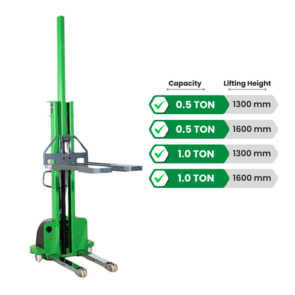 Self Loading All-in-One Stacker Semi-Electric Lifting Capacity 500Kg, 1.6m Lifting Height PNXSESLS-0516 - Pronix