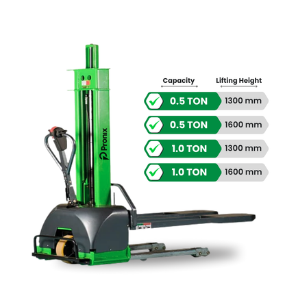 Self Loading All-in-One Stacker Fully Electric Lifting Capacity 500Kg, 1.6m Lifting Height PNXFESLS-0516 - Pronix