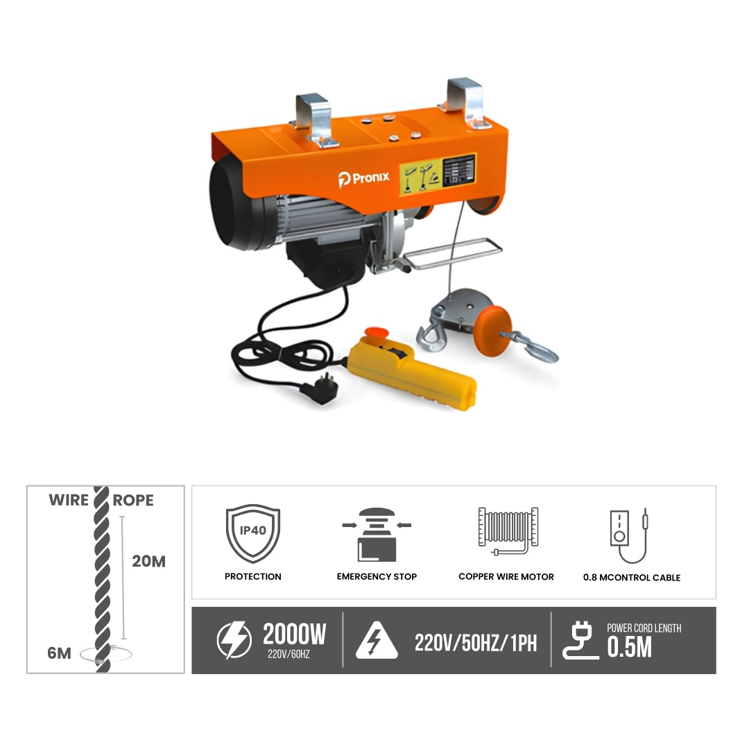 Pronix Mini Electric Hoist 1000Kg PNXMEH-1000