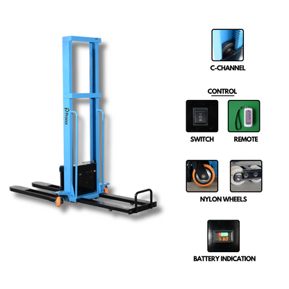 Semi-Electric Self-Loading Stacker with Remote Controller PNXSESLSE-1016 ECO Model-Pronix