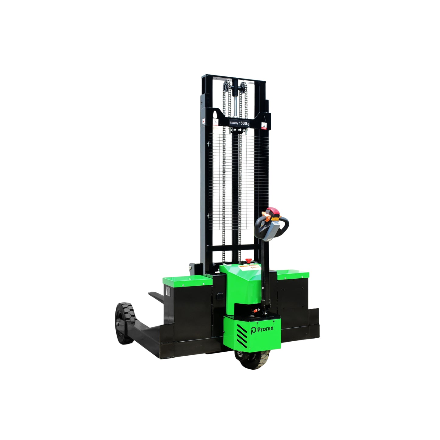 Pronix Rough Terrain Electric Stacker 1.5 Ton Capacity, 1.6m Lifting Height PNXRTES-1516
