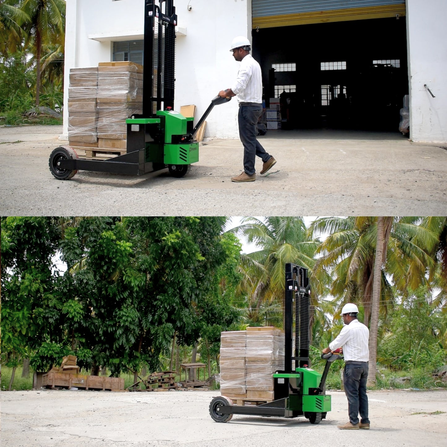 Pronix Rough Terrain Electric Stacker 1.5 Ton Capacity, 1.6m Lifting Height PNXRTES-1516