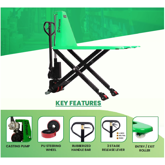 Pronix Scissor Lift Pallet Truck 1.5 Ton With 800mm Lift Height PNXSPT-1510